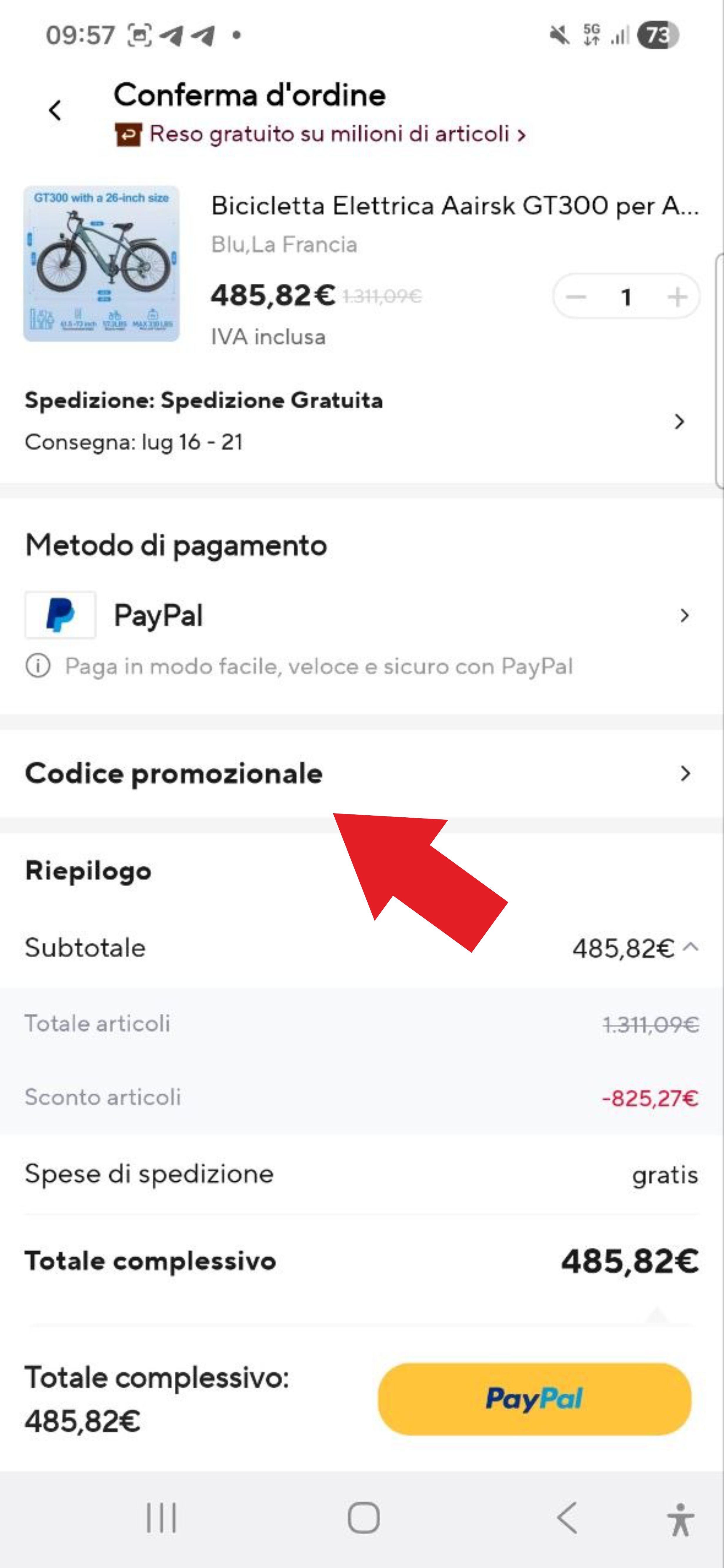 Pulsante Acquista ora su AliExpress